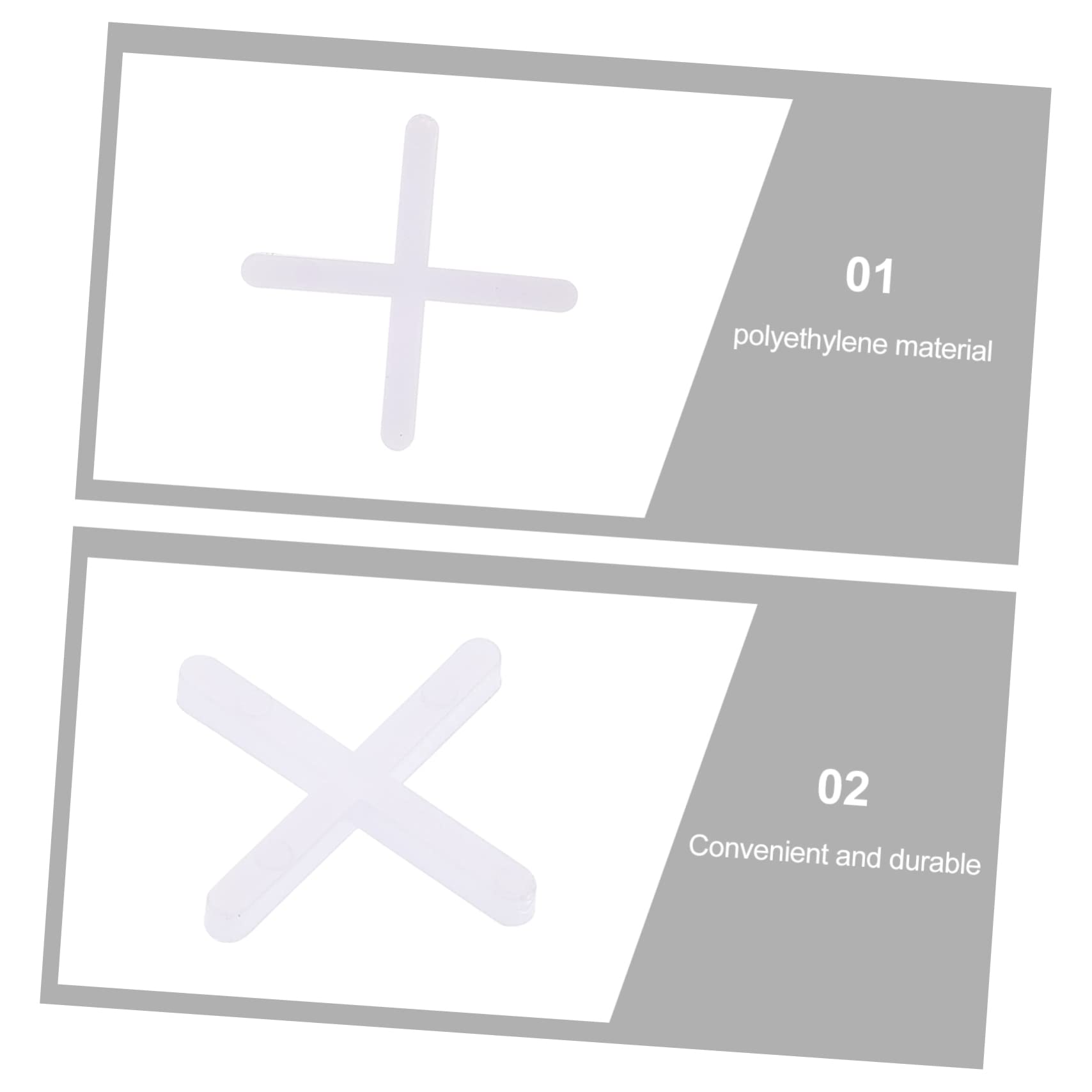Lot de 10000 Croisillons de Nivellement pour Carrelage en Pe, Forme Croix, Légers et Pratiques pour Pose Rapide au Sol