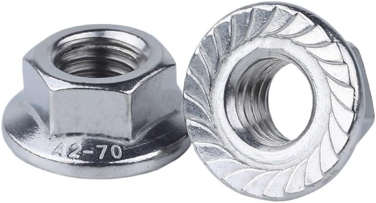 Carbon Steel Hexagonal Nut, Stainless Steel Nut,20Pcs M3 M4 M5 M6 M8 304 Stainless Steel Hexagon Flange Nuts Locking Lock Nut(M5)