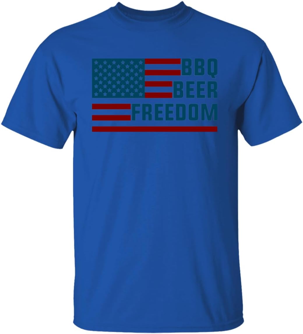 Men's BBQ Beer Freedom American Flag T-Shirt