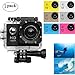 Produktbild Youbeautify Sports Action Kamera Wasserdichte Cam 2.0 Zoll Display High Resolution Weitwinkel Objektiv Unterwasserkamera mit Wiederaufladbare Montage Zubehör Kits für Sport