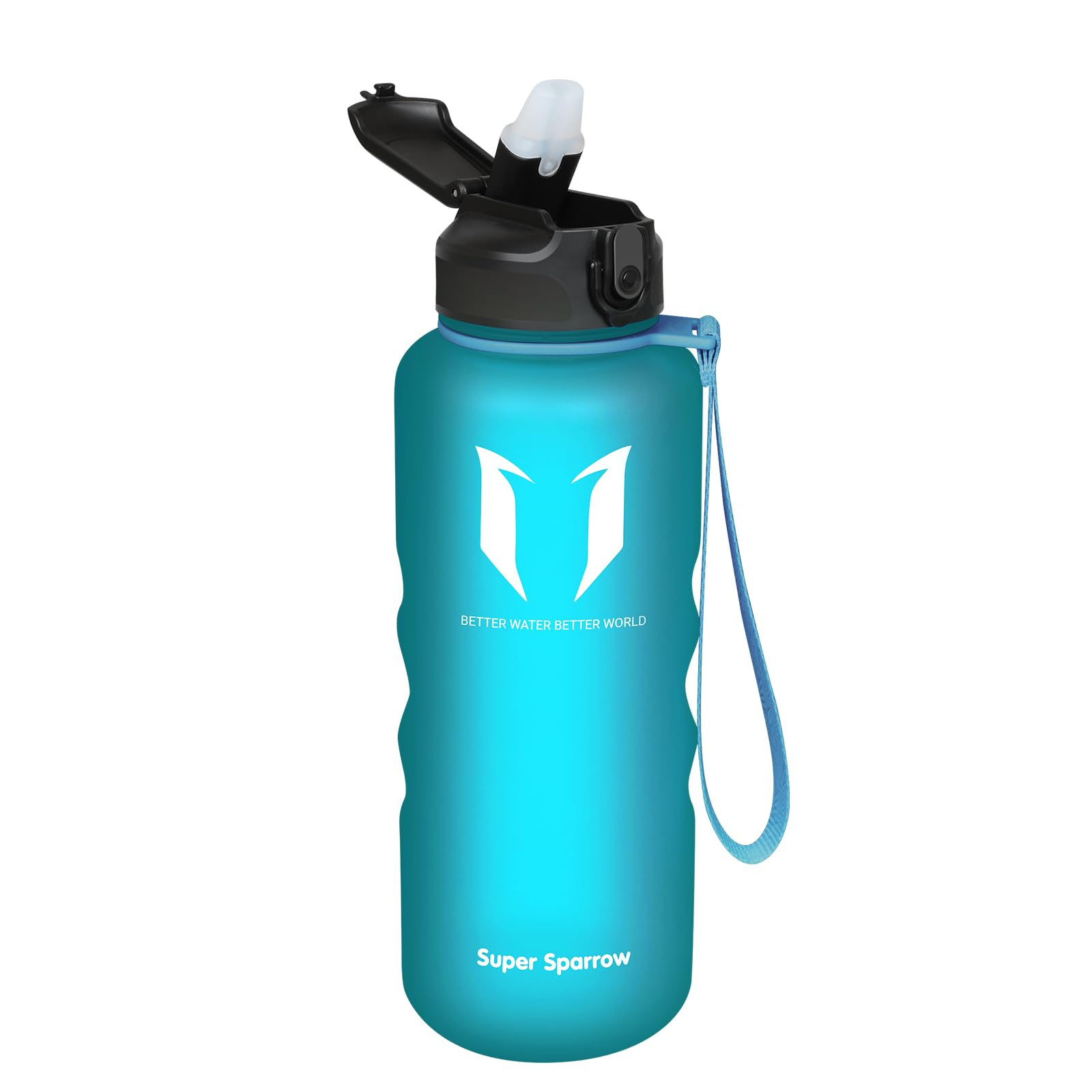 Super Sparrow Water Bottle with Straw - 1.5L - Non-Toxic BPA Free Tritan Sports Water Bottle - Leak Proof Gym Bottle