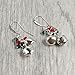 Designed By Stacey Handmade Jingle Bell Earrings, Red and Green Crystal Dangly Drop Earrings, Jewelry Gifts for Women, Birthday, Anniversary, Holiday