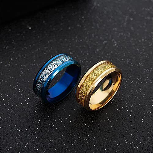 Image of HIJONES Unisex Carbide Fiber Celtic Dragon Spinner Ring Stainless Steel Wedding Spins Band