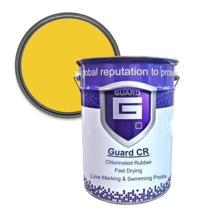 Guard CR - Chlorinated Rubber Line Marking and Swimming Pool Paint Fish Pond - 5 Litres Multiple Colours (Yellow)
