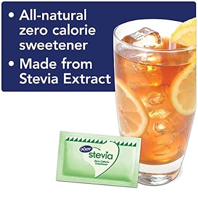 N'Joy Zero Calorie Sweetener | Green Stevia Packets | 1000 Count | Kosher | Gluten Free and Sodium Free