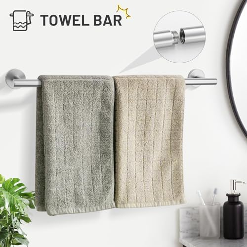 image for TURS Brushed Steel 5 Piece Bathroom Hardware Set, SUS304 Stainless Ste