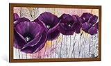 kunst für alle Bild mit Bilder-Rahmen: Isabelle Zacher-Finet Pavot Violet I - dekorativer Kunstdruck, hochwertig gerahmt, 100x50 cm, Kupfer gebürstet