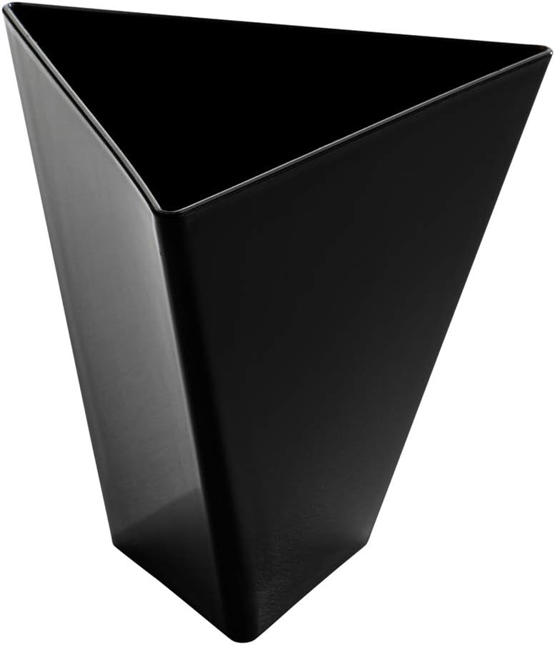 Restaurantware 3.5 Ounce Appetizer Cups 100 Disposable Dessert Cups - Premium Triangle Black Plastic Tasting Cups Serve Desserts Or Appetizers For Parties Events Or Occasions