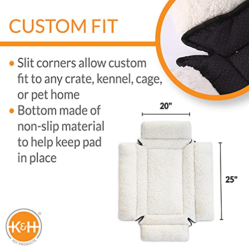 K&H Pet Products Ultra Plush Deluxe Bolster Dog Crate Pad, Plush Dog Crate Bed, Portable Dog Crate Mat & Dog Kennel Indoor Mat, Dog Bed For Crate (Crate Not Included) - Fleece 20 X 25 Inches #TOP2