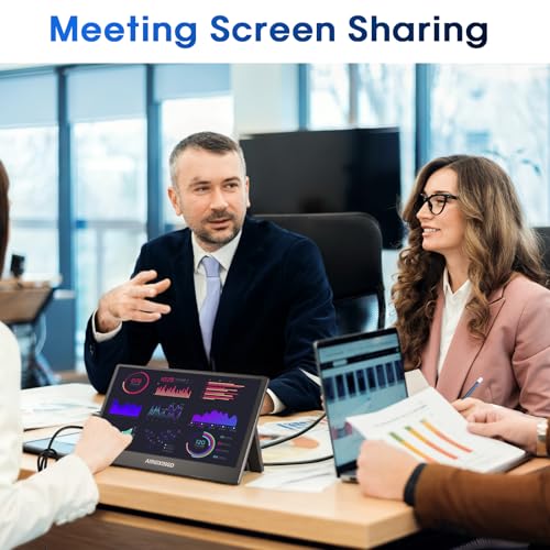 Image of Portable Monitor 11.6inch 1366 * 768P HD，Weighs 450g Built-in Stand，Small Monitor Compatible Type-C /Mini HDMI Ports，External Monitor Compatible with Laptop, PC, Mac, Phone.Travel Monitor.