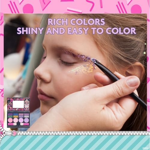 L.O.L Surprise! All-in-One Kids Cosmetic Compact Set Includes Washable Lip Gloss, Eye Shimmer, Cheek Shimmer, Brushes Colorful Portable Beauty Set for Girls, Kids, and Toddlers Ages 5+ by Townley Girl - 3