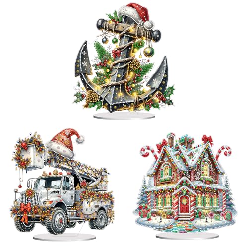 DIY Dot Diamond Christmas Desktop Ornaments Diamond Art Painting Home