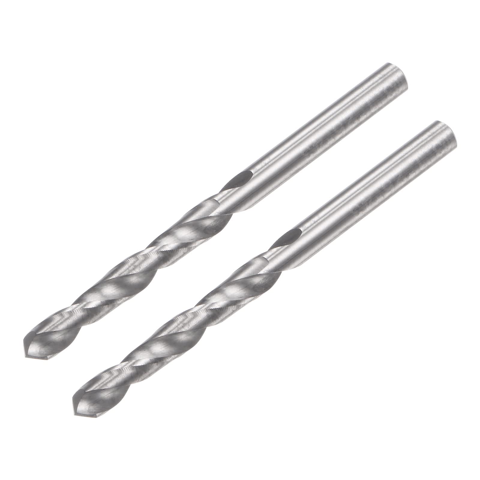 sourcing map Solid Carbide Drill Bits, 3.1mm C2/K20 Tungsten Carbide Jobber Drill Bits Straight Shank Drilling Tool for Stainless Steel Aluminum Iron Metal Plastic 2pcs