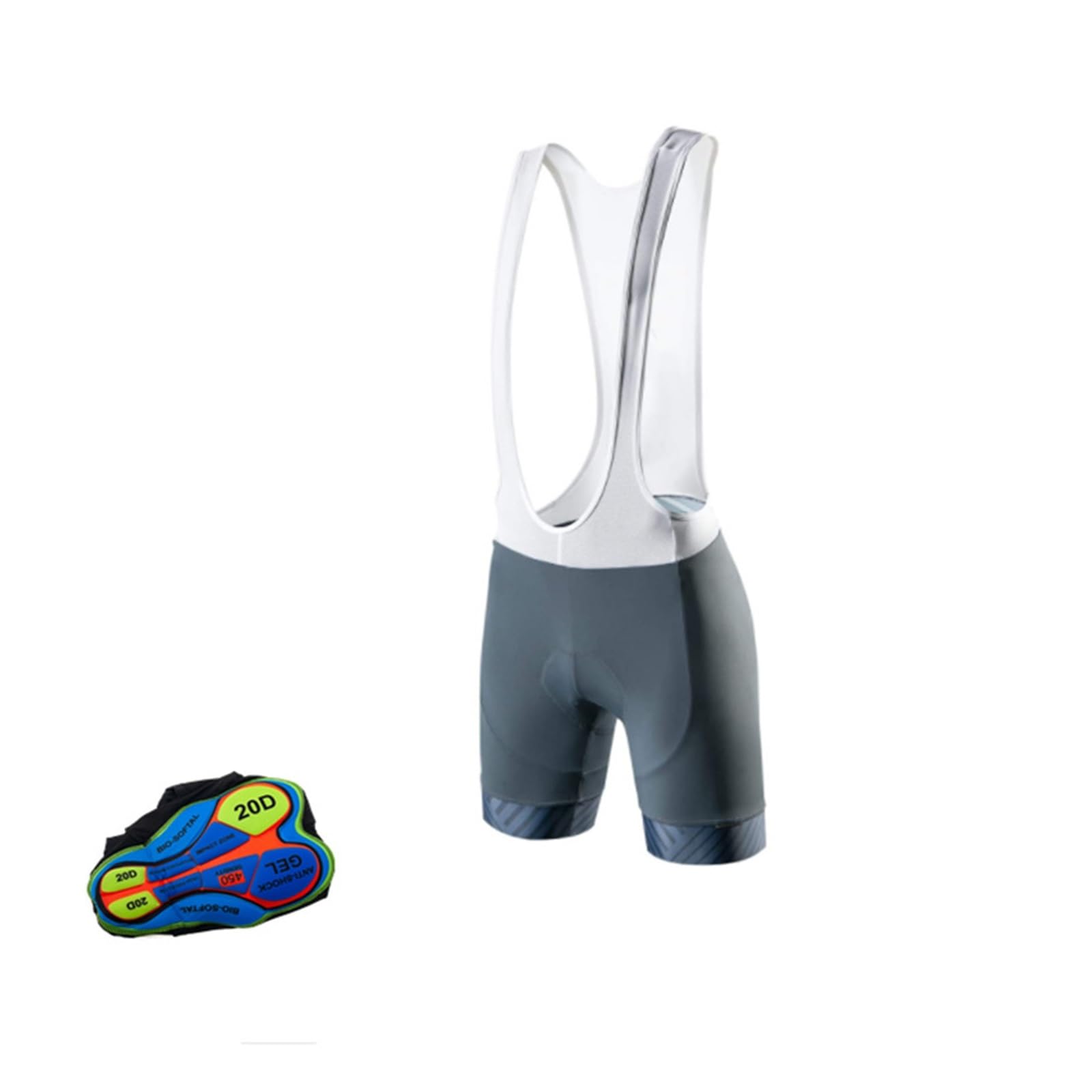 Bicicleta Pantalones Cortos Culote Corto con Tirantes de Gel 20D for Ciclismo de montaña, Transpirable, Acolchado y de Secado rápido.