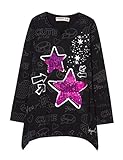  Desigual Mädchen TS_DATIL T-Shirt, Schwarz (Negro 2000), 128 (Herstellergröße: 7/8)