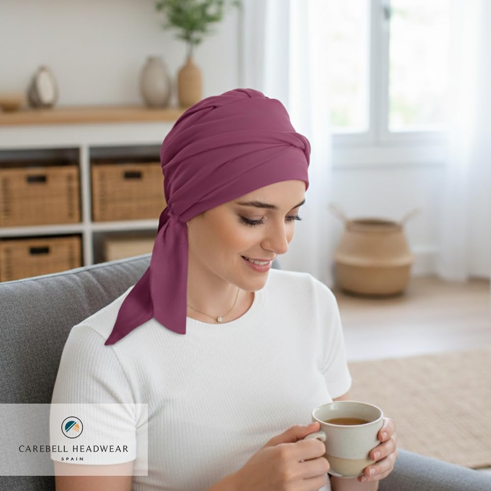 CAREBELL Smooth - Turbante gorro oncologico de bambú para quimioterapia o alopecia