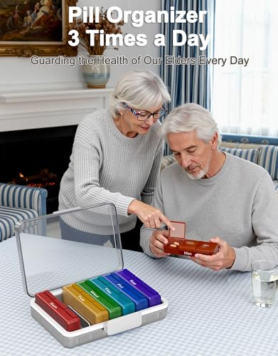 Image of CTIME 4-Tier XL Medicine Organizer with Leather Handle - Portable Pill Case & Empty First Aid Kit for Home, Travel, RV, School, Dorm | Ideal Elderly Gift