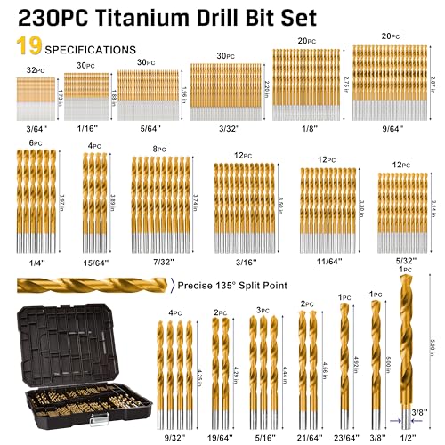 HURRICANE Titanium Coated HSS Drill Bit Set
