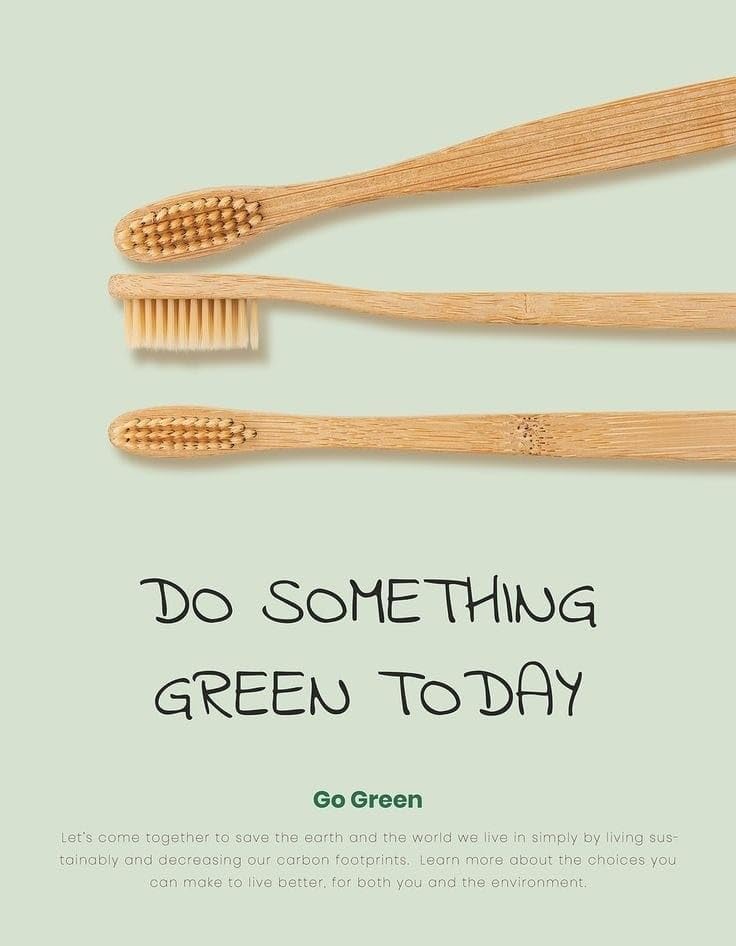 Image of R.KANT Bamboo Toothbrush Pack of 2 - Black & Green | Sleek Soft Charcoal Bristles | Eco-Friendly & Travel-Ready | Ergonomic Grip for Men & Women
