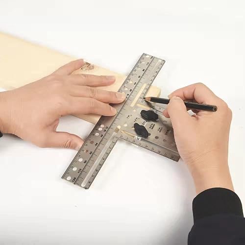 Miniatura 3 de Mousike Plantilla de metal para tirar de gabinete, plantilla de montaje de taladro para puertas y cajones de gabinete (negro, 1 unidad)