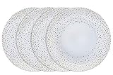 Dinner Plates Set, Melamine Shatter Resistant - Gold Dot Design, Set of 4