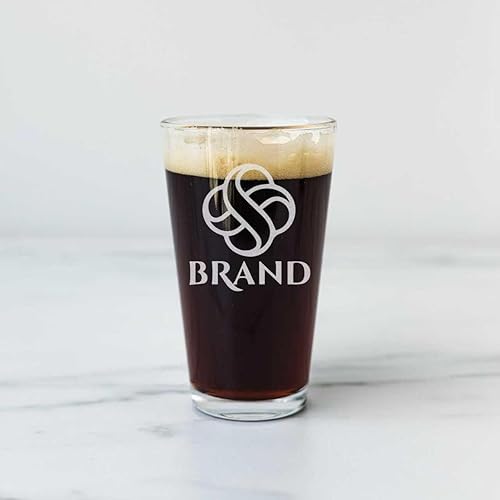 Miniatura 7 de Vaso de cerveza personalizado  Pinta de cerveza personalizada de 16 onzas con logotipo y texto grabados, regalo divertido para hombres, papá,