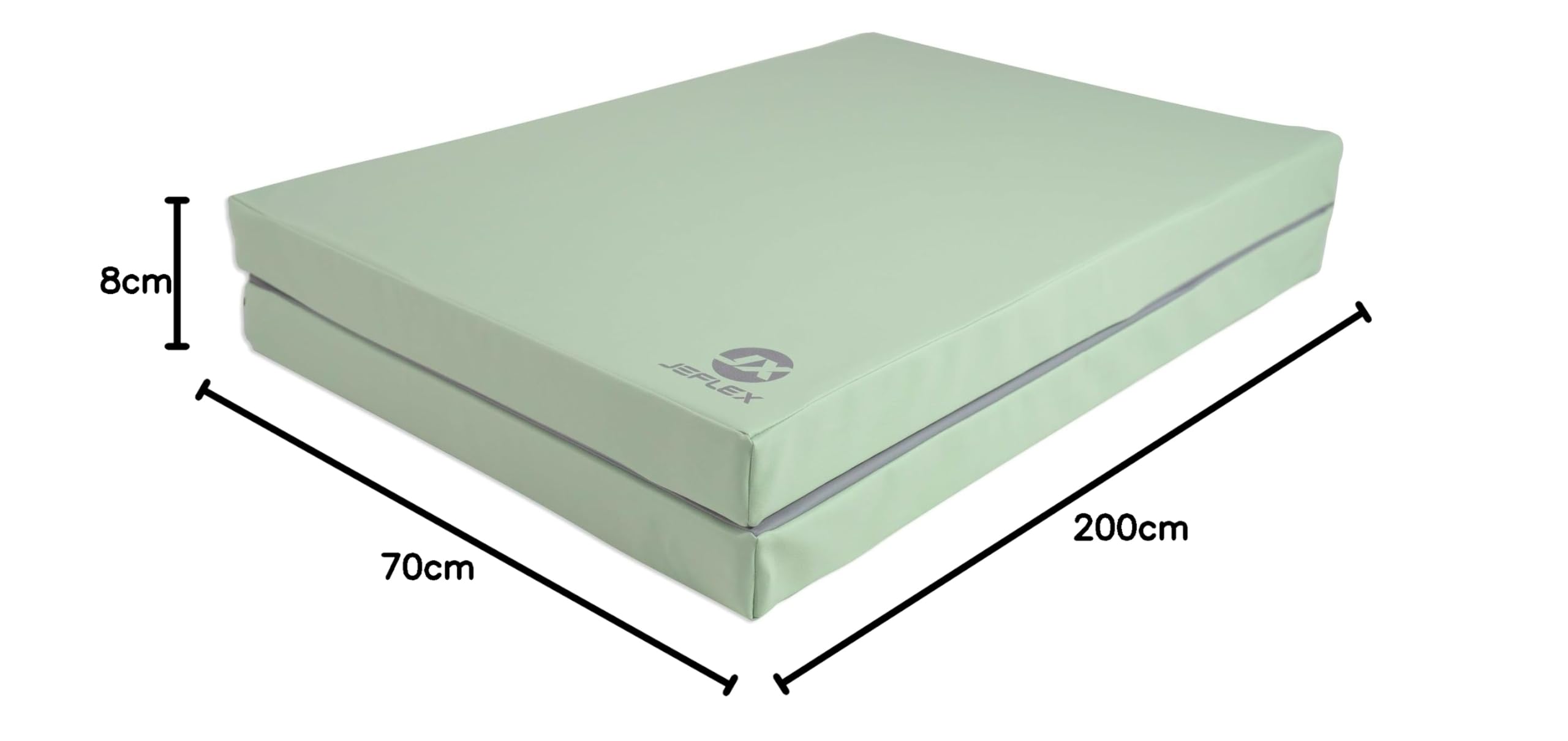 Jeflex – Esterilla plegable y esterilla de gimnasia plegable 1 vez – 200 x 70 x 8 cm – Fabricado en Alemania/esterilla de gimnasia portátil/ahorra espacio y esterilla de juego para habitación infantil