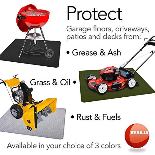 image for Resilia - Garage Mat, Prevents Stains - Decorative Embossed Diamond Pl