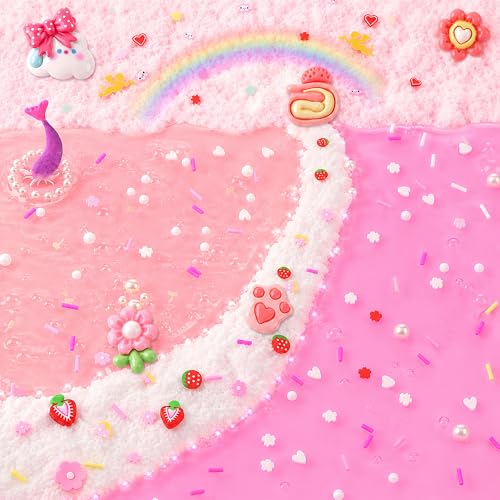 Image of 6 Pack Slimes, Pink Slime Kids, Cloud Slime kit for Girls Ages 8-12, Toys for Girls and Boys, for Kids Slime Set Party kit Goodie Bag Stuffers, 4 5 6 7 8 9 10 Year Old Girl Birthday Gift Cute Stuff