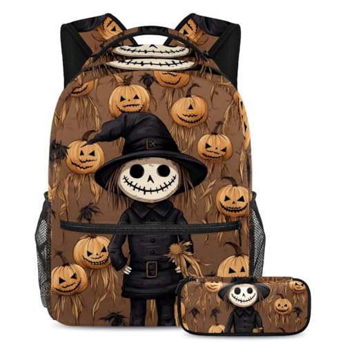 Sac à dos Halloween enfant avec trousse scolaire garçon et fille
