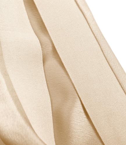 Image of Amy Babe Womens Satin Silk High Waist Slit Midi Skirt Long Skirts for Women | Elastic Waistband, Side Split, Midi Length, Below the Knee, Silky Fabric, Elegant, Fall Winter Outfits