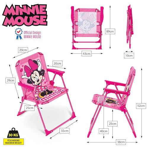 ARDITEX Disney Mickey Mouse Klappstuhl mit Armlehnen – 38 x 32 x 53 cm – geeignet für Garten, Camping, Strand oder Berge – ideal für Kinder.