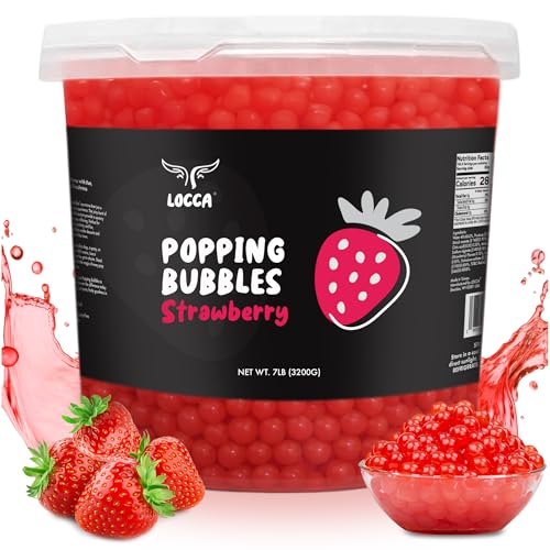 LOCCA Strawberry Popping Boba Pearls 7lb | Boba Popping Pearls