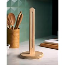 KitchLife Wooden Paper Towel Holder Countertop, Fits Jumbo Roll, Solid Freestanding Beech Wood Light Wood Paper Towel Dispenser Stand with Non-Slip Base