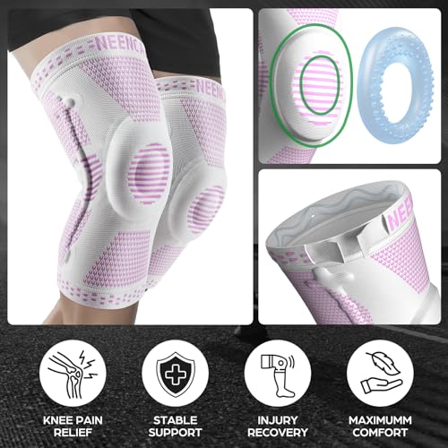 Image of NEENCA Professional Knee Brace for Women, Compression Knee Sleeve with Patella Gel Pad & Side Stabilizers, Knee Support Bandage for Pain Relief, Running, Workout, Arthritis, ACL, Joint Injury Recovery