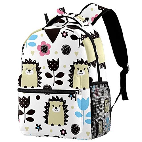 Sac à dos de voyage motif hérisson floral imprimé haute définition