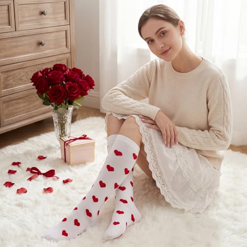 Image of American Trends Women's Knee High Socks, Novelty Holiday Printed Tall Tube Socks, Casual & Party Athletic Sports Stockings