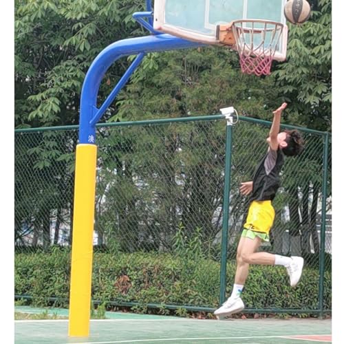 �o�X�P�b�g�{�[���|�[���p�b�h ���F�̃o�X�P�b�g�{�[���|�[���p�b�h���O���E���h�A���p�S���t�H�[���v���e�N�^�[�p�b�h�A�n�����|�[���p�b�h�͒��a2.5�`25.5cm�̒��ɓK��(4ft/122cm,3 in (7.5 cm))