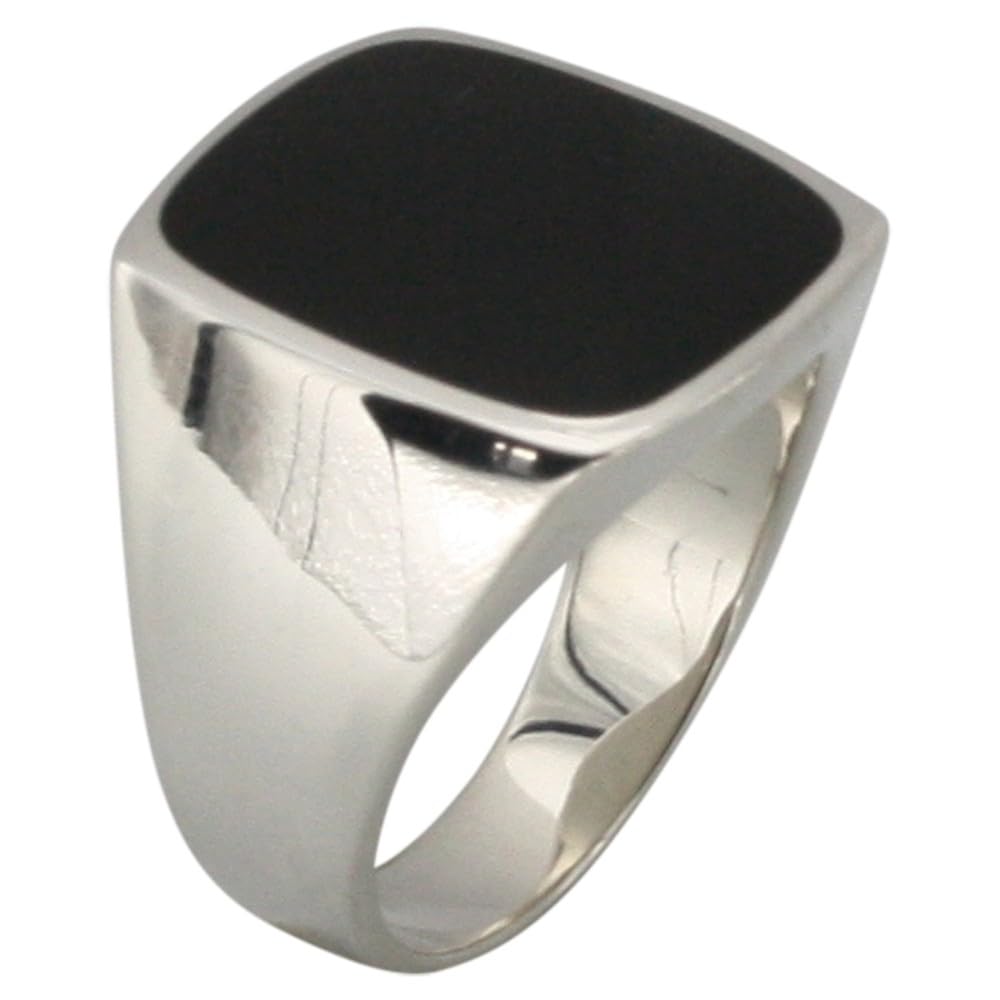 Massiver Siegelring aus Silber 925 mit Onyx