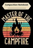 composition notebook: master of the campfire vintage sun backpacker camping, journal 6 x 9, 100 page blank lined paperback journal/notebook