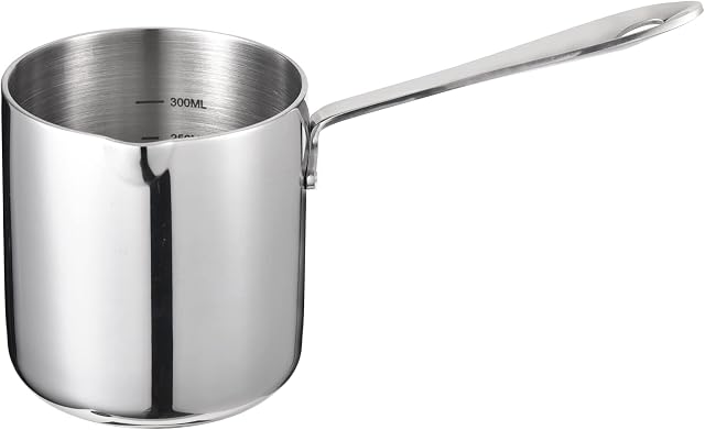 IMEEA Milk Pot Coffee Maker 10oz/300ml Butter Warmer Stainless Steel Mini Tea Coffee Melting Pot Milk Pan with Spout