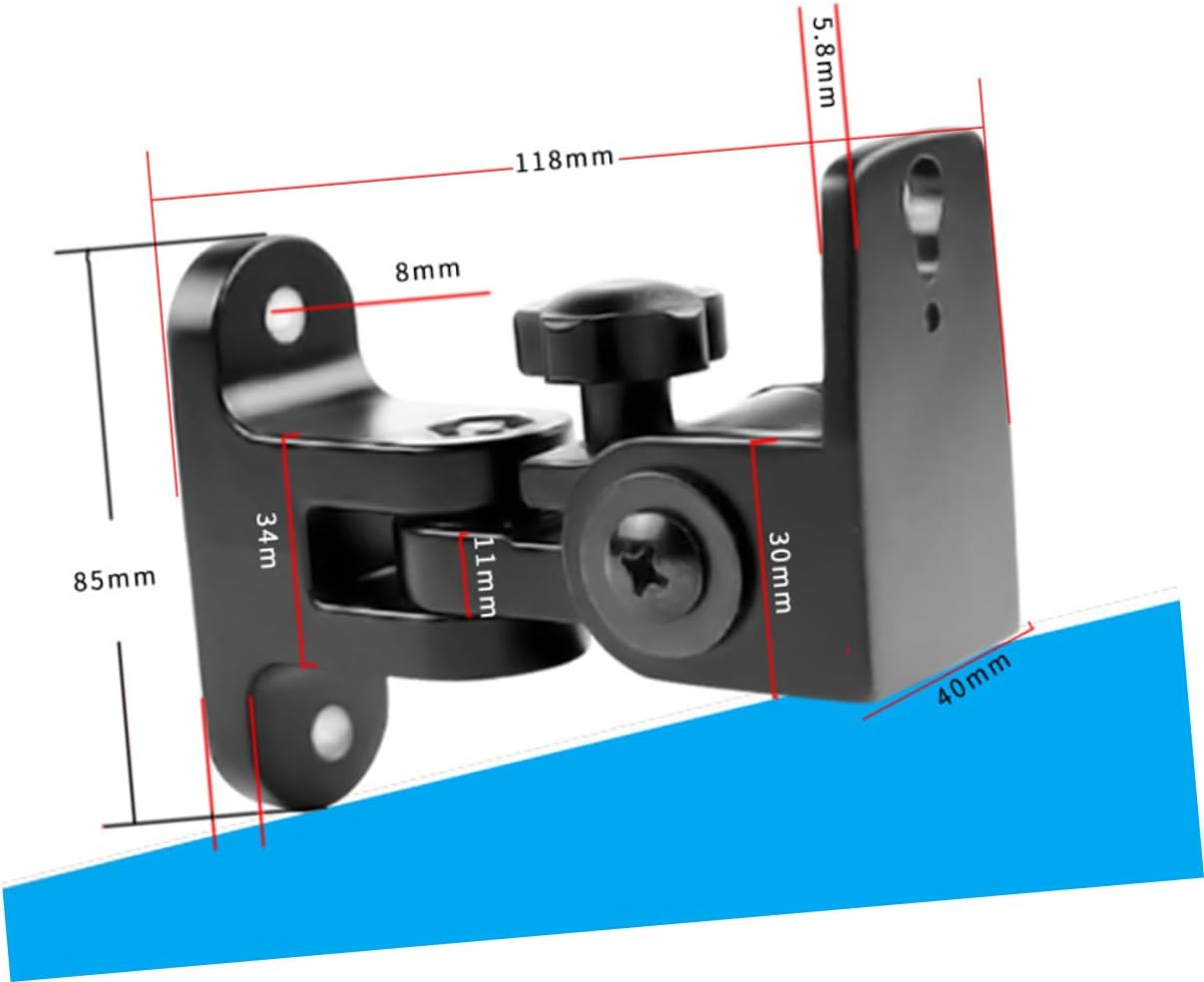 DOITOOL Speaker Brackets for Wall Mount 2pcs Aluminum Alloy Speaker Mounts Easy to Assemble 180° Left/Right Adjustment 120° Tilt for Surround Sound