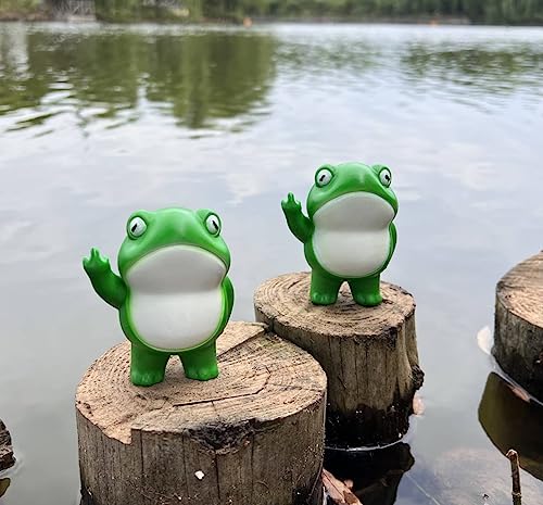Jxueych-Rebellious-Frog-Figurine-Frog-Garden-Statue-Tall-33-inch-Cute-Mini-Frog-for-Fairy-Garden-Decor-Happy-Frog-Figurines-Outdoor-Table-Decortation-Frog Jxueych Rebellious Frog Figurine Frog Garden Statue Tall 33 inch Cute Mini Frog for Fairy Garden Decor Happy Frog Figurines Outdoor Table Decortation Frog