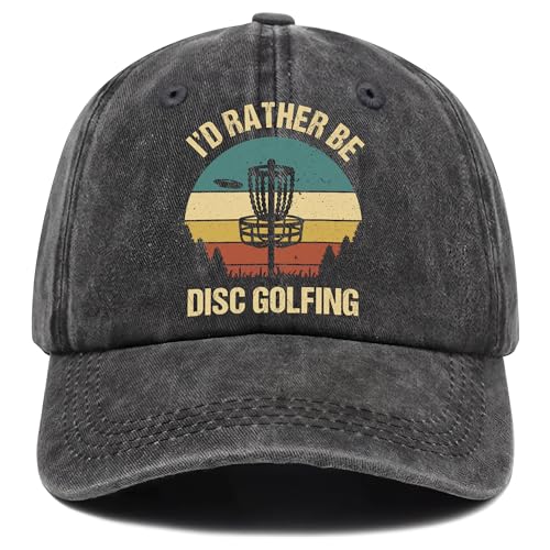 Writpoty Disc Golf Gifts Gifts for Discs Golfer Lover Dad Grandpa Husband - Vintage Washed Hat for Fathers Day Birthday Christmas Retirement - Id Rather Be Disc Golfing - Adjustable Baseball Cap