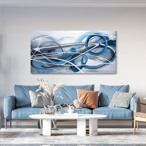 YDYSUNE Blue Abstract Wall Art Modern Canvas Wall Paintings Abstract Artwork for Living Room Pictures for Bedroom Wall Decor Office Home Decor 24×48IN by YDYSUNE - Used condition - US$31.34