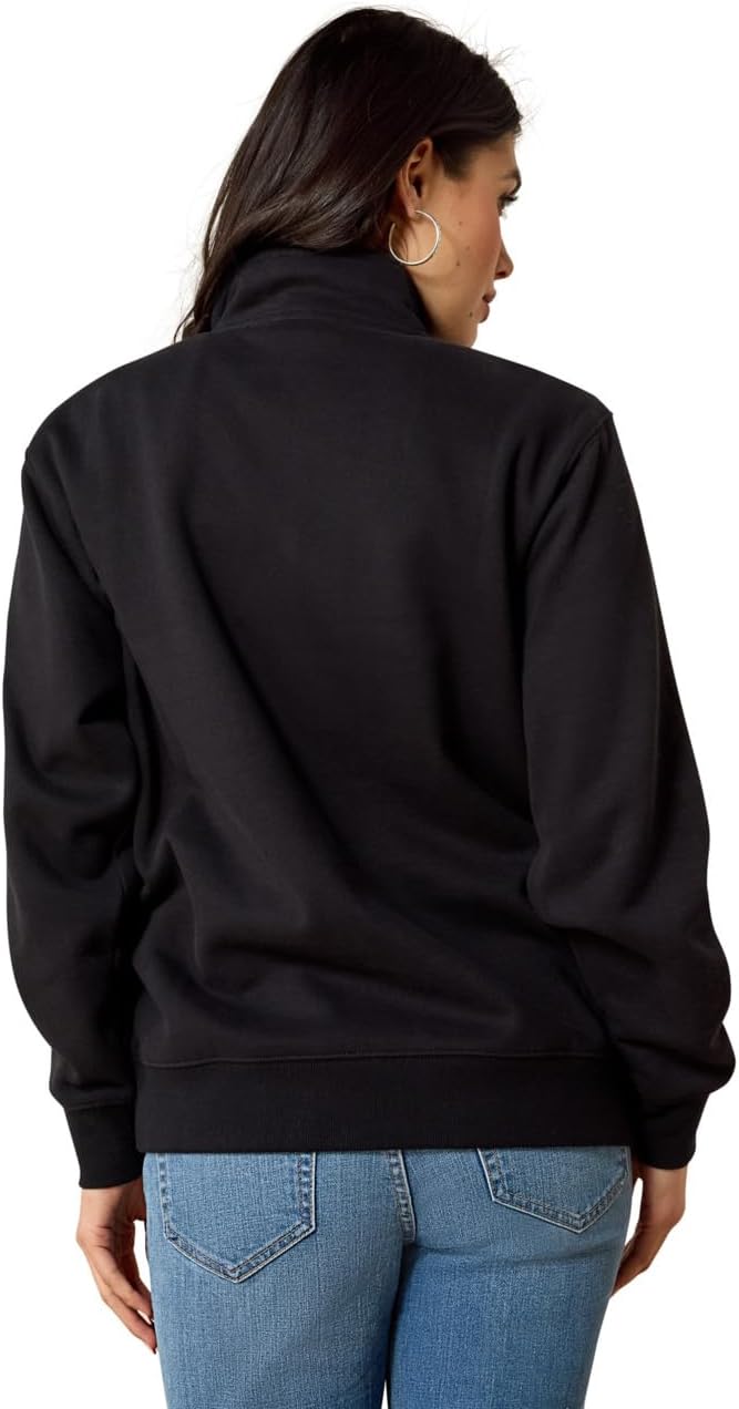 ARIAT womens Foundation Logo 1/2 Zip Sweatshirt - Image 2