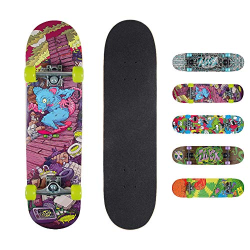 Xootz Kids 'Rat Rampe complète Les débutants Trick Skateboard Deux X 8 Deck en Bois d'érable, Vert, 78,7 x 20,3 cm