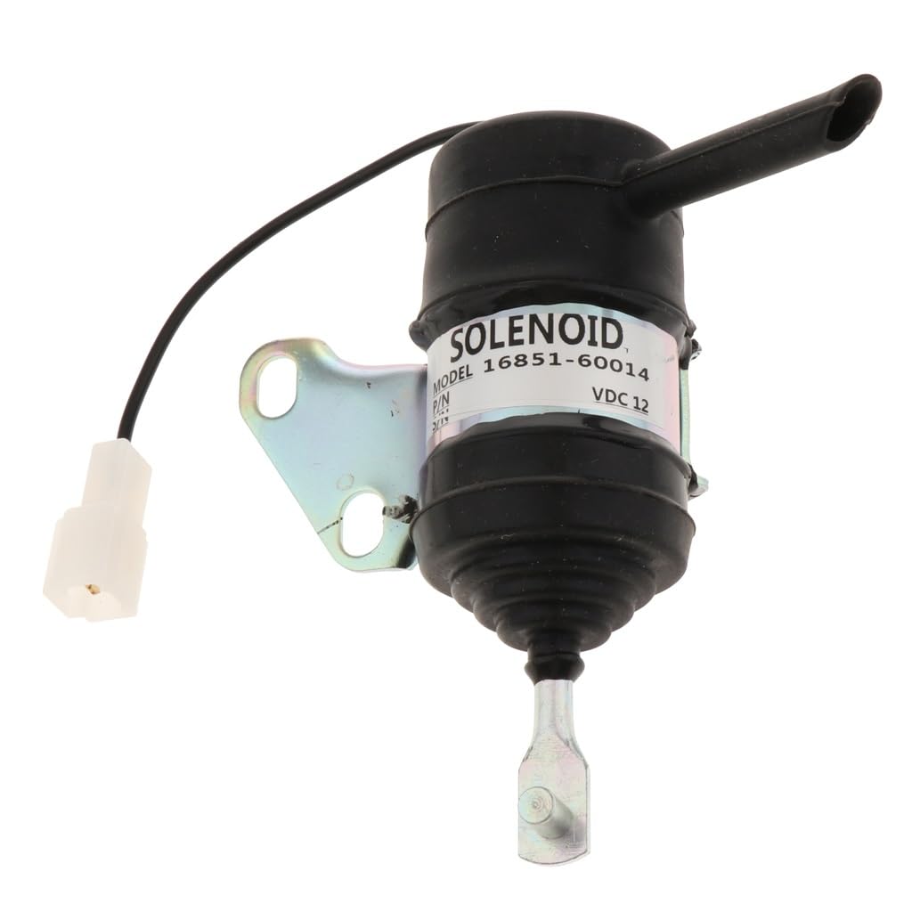 MayNuo Solenoide de Apagado de Combustible Duradero de 12 V for Excavadora de Tractor cortacésped Kubota RTV RTV900-16851-60014, aleación de Aluminio