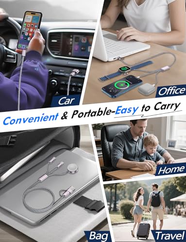 2pack multi charging cable cord for travel vacation essentialsapple watch chargeriphone 17 charger3-in-2 usb atype clightning cable for iwatchiphone 17-11xbox series xampsairpodshomeoffice