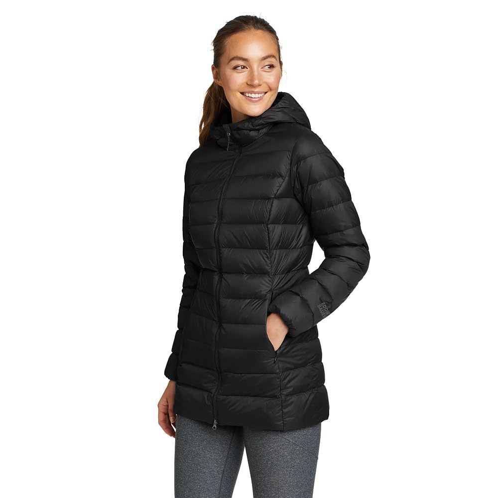 Eddie Bauer Women's CirrusLite Down Jacket, Black Recycled, X-Large
